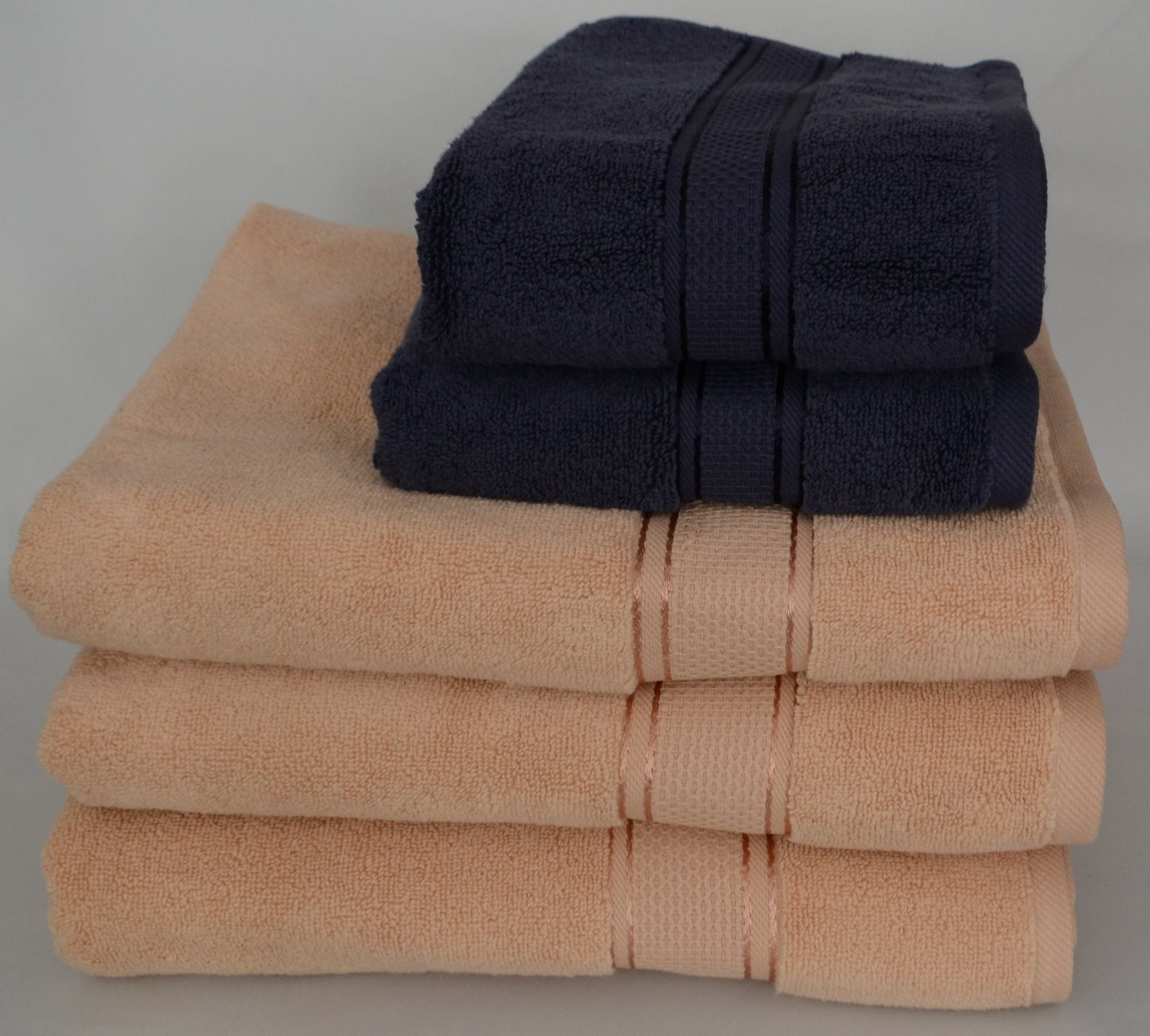 Handtuch blau 50x80 Und Badetuch beige70x140 / 2+3 Stk.