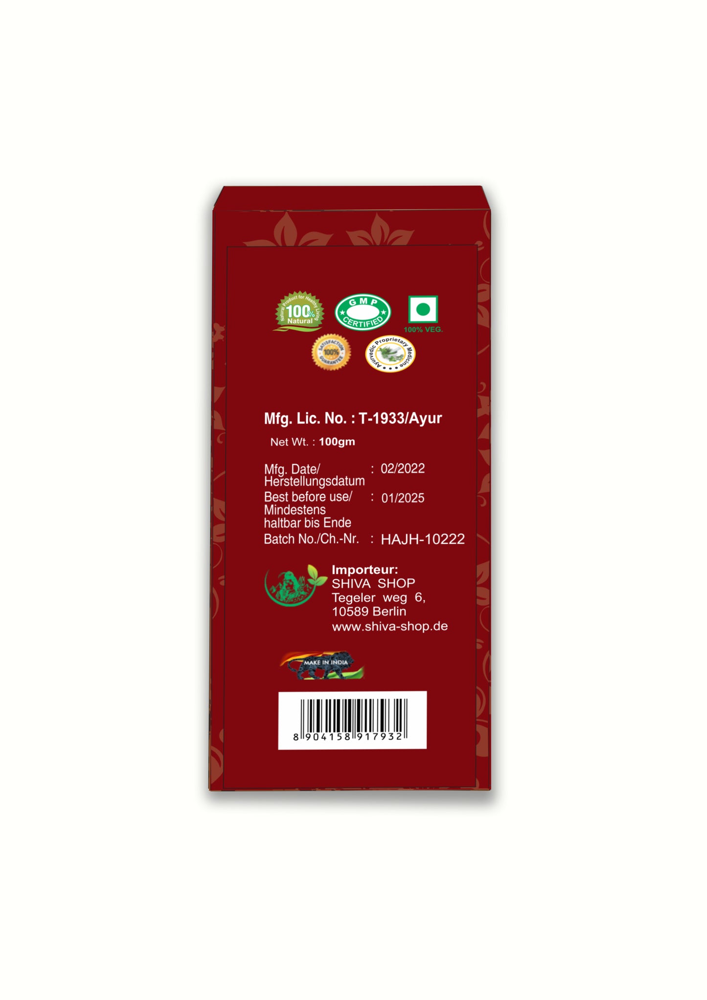 Henna mit Amla und Jatroph