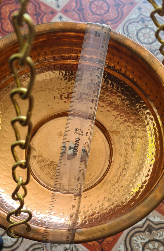 Shirodhara Vessel Kupfer ca. 2,5 Liter. Offene Form. Für den Ayurveda-Stirnölguss